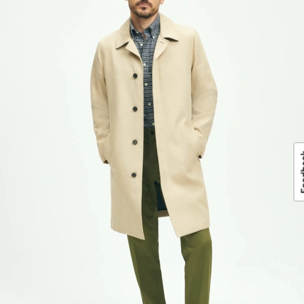Brooks Brothers Wool & Nylon  Classic Tan Trench Coat